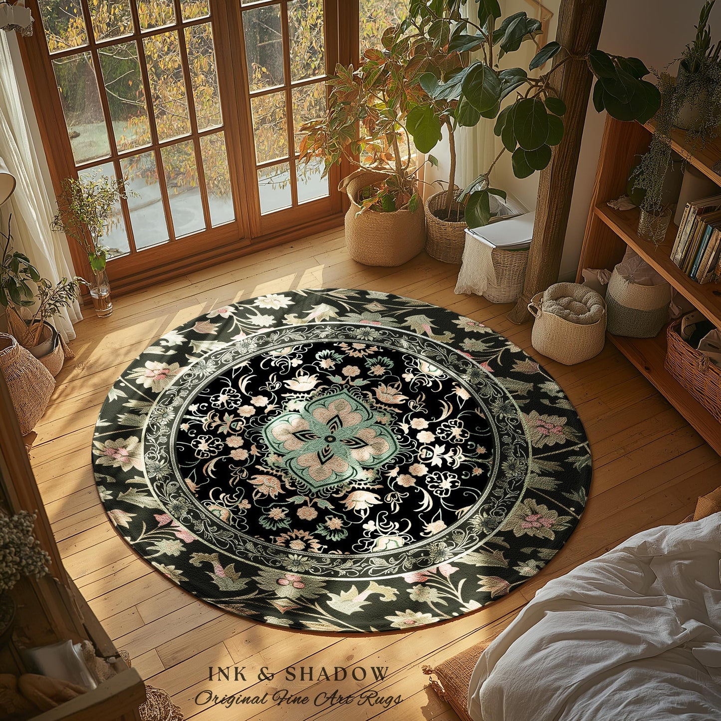 Fairytale Gothic Home Accent Rug | Ornate Baroque Aesthetic Antique Interior Art Nouveau Revival Moody Academic Detailing Victorian Detail