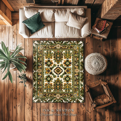 Desert Inspired Accent Rug | Warm Neutral Pattern Modern Boho Look Earthy Interior Soft Lines Muted Color Area Rug Faded Midcentury Appeal