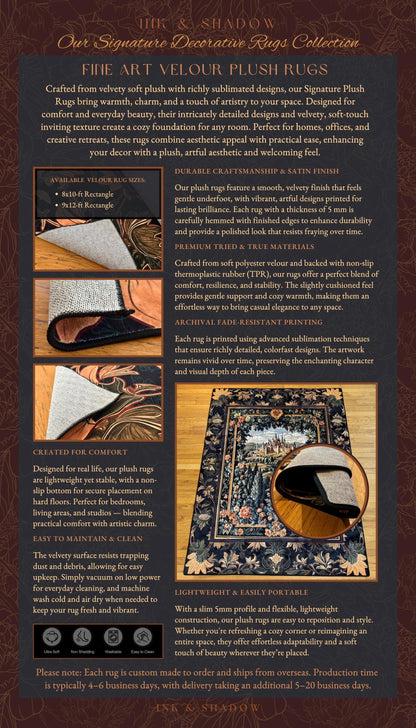 a brochure with a picture of a rug on it