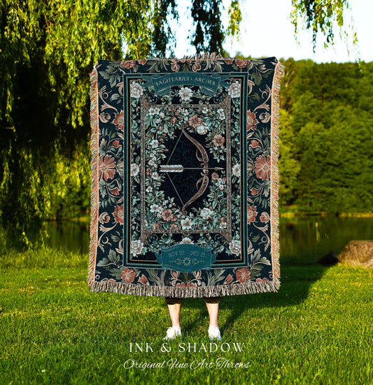 Ethereal Fairy Core Sagittarius Zodiac Tapestry Astrology Celestial Cottagecore Blanket | The Archer Whimsical Fairytale Birthday Month Gift