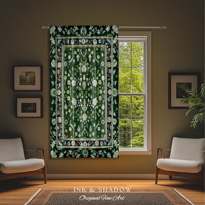 Muted Green Boho Curtains | Rustic Aesthetic Living Room Pastel Green Home Decor Housewarming Gift Cottagecore Green Bedroom Blackout Panel