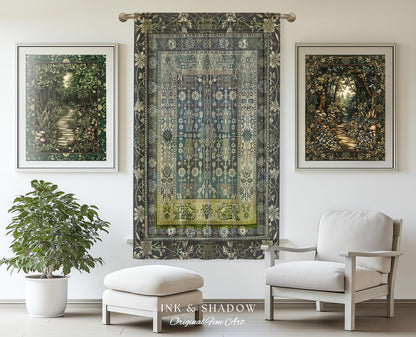 Sage Green Boho Curtains | Aesthetic Living Room Pastel Blue Home Decor Rustic Housewarming Gift Cottagecore Forest Green Bedroom Panel |