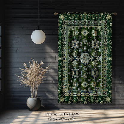 Blue Green Elegant Home Decor Curtain | Rustic Aesthetic Living Room Pastel Drapes Home Decor Housewarming Gift Cottagecore Green Bedroom