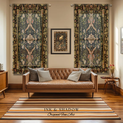 Baroque Elegance Ornate Curtains | Whimsical Bohemian Drapes Classical Ornamental Style Victorian Floral Elegance Art Deco Bedroom Boho |