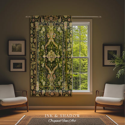 Baroque Elegance Ornate Curtains | Whimsical Bohemian Drapes Classical Ornamental Style Victorian Floral Elegance Art Deco Bedroom Boho |