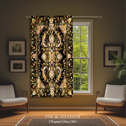 Modern Royal Aesthetic Curtains | Ethereal Florals Pastel Whimsical Cottagecore Trendy Dark Academia Accent Drapes Bohemian Retro Art Deco |