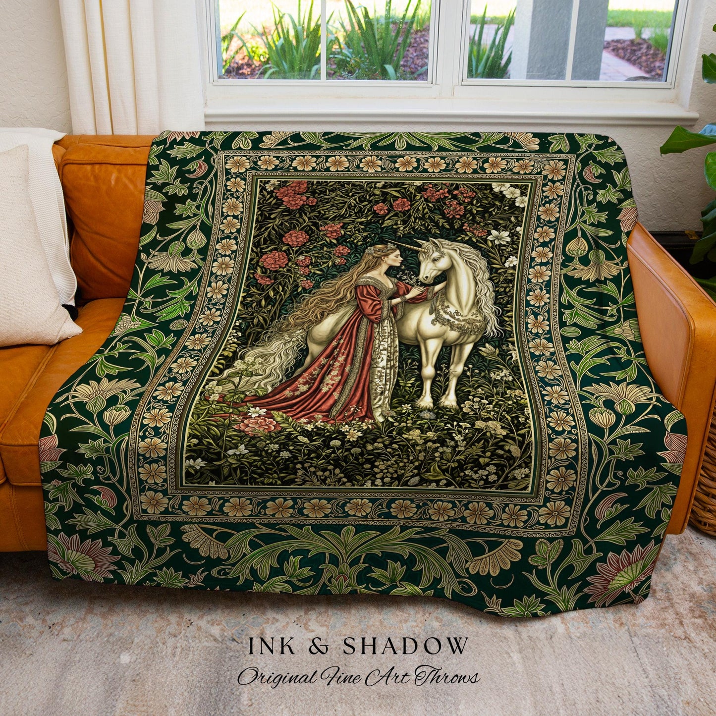 Fantasy Fairytale Princesscore Throw Blanket | Soft Fantasy Regency Cottagecore Bedroom Dark Romantic Tapestry Enchanted Rustic Storybook |