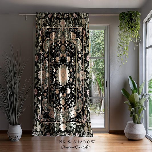 Pastel Gothic Witchy Window Drapes | Ornate Bedroom Decor Artistic Victorian Moody Unique Interior Home Accent Dark Academia Aesthetic Style