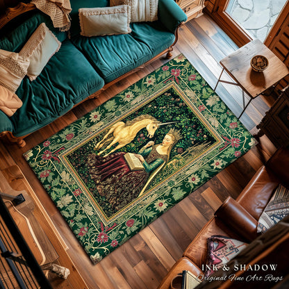 Whimsical Medieval Fantasy Area Rug | Rustic Storybook Cottagecore Coquette Regal Aesthetic Home Decor Accent Dark Royalcore Folklore Style
