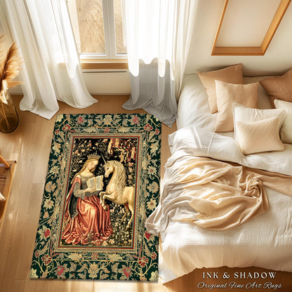 Baroque Storybook Rustic Area Rug | Storybook Royalcore Decor Dark Romantic Cottagecore Gothic Princess Woven Home Accent Medieval Aesthetic