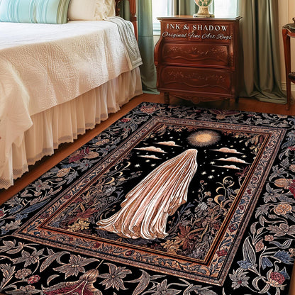 Celestial Garden Spirit Area Rug | Bohemian Halloween Whimsigothic Home Accent Rug Ghost Ornate Gothic Rustic Halloween Home Decor Ethereal