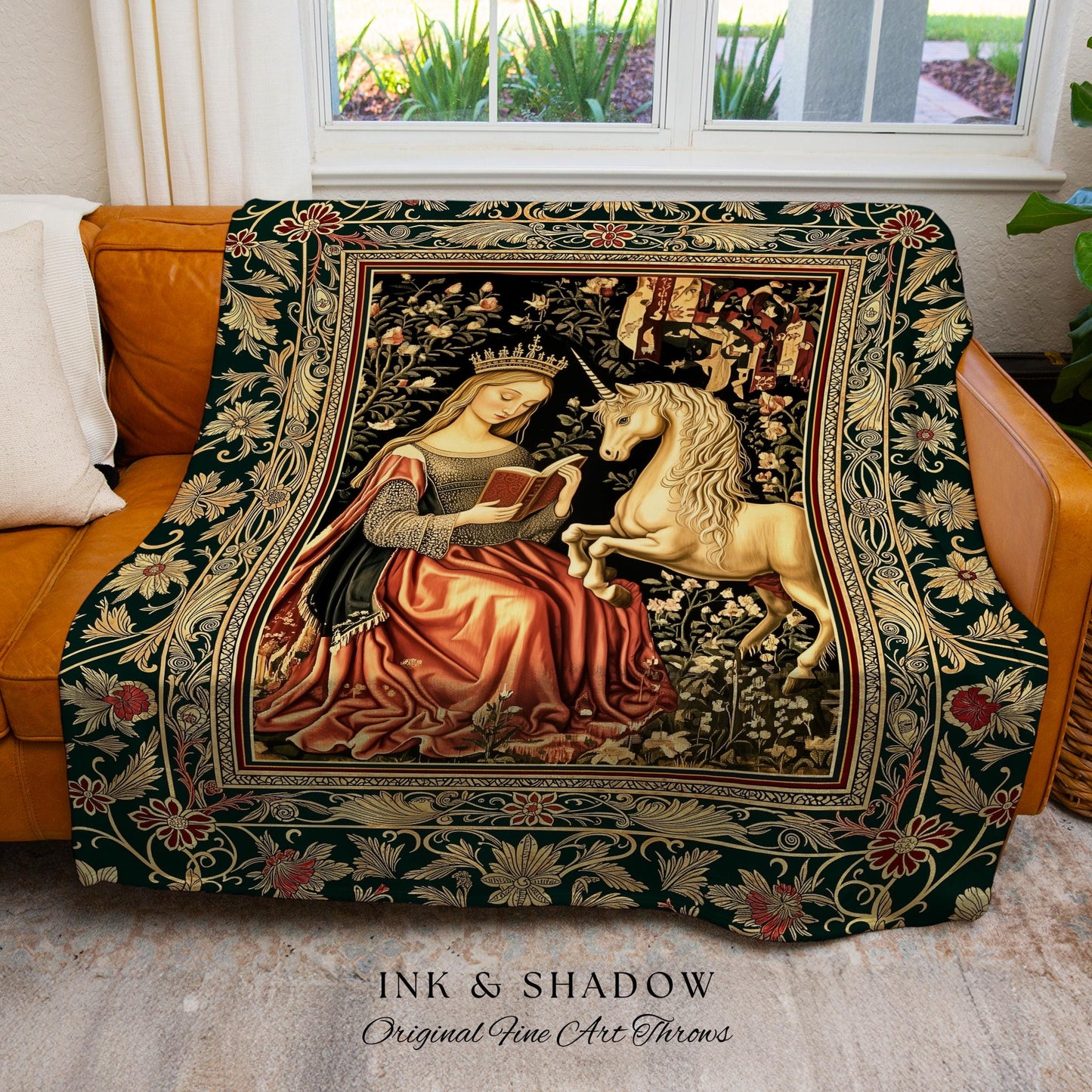 Baroque Storybook Rustic Wall Tapestry | Storybook Royalcore Decor Dark Romantic Cottagecore Tapestry Gothic Princess Woven Home Accent |