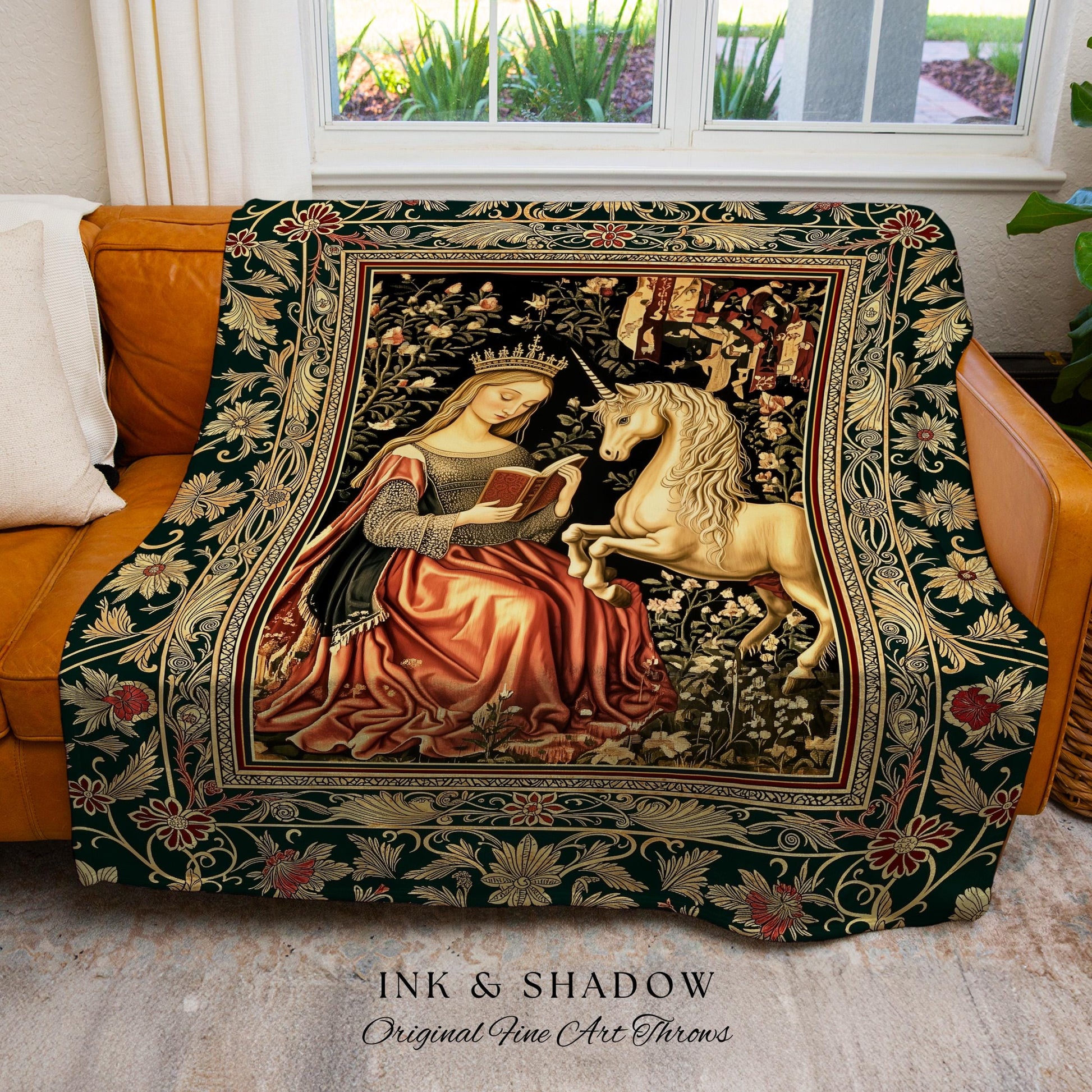 Baroque Storybook Rustic Wall Tapestry | Storybook Royalcore Decor Dark Romantic Cottagecore Tapestry Gothic Princess Woven Home Accent |
