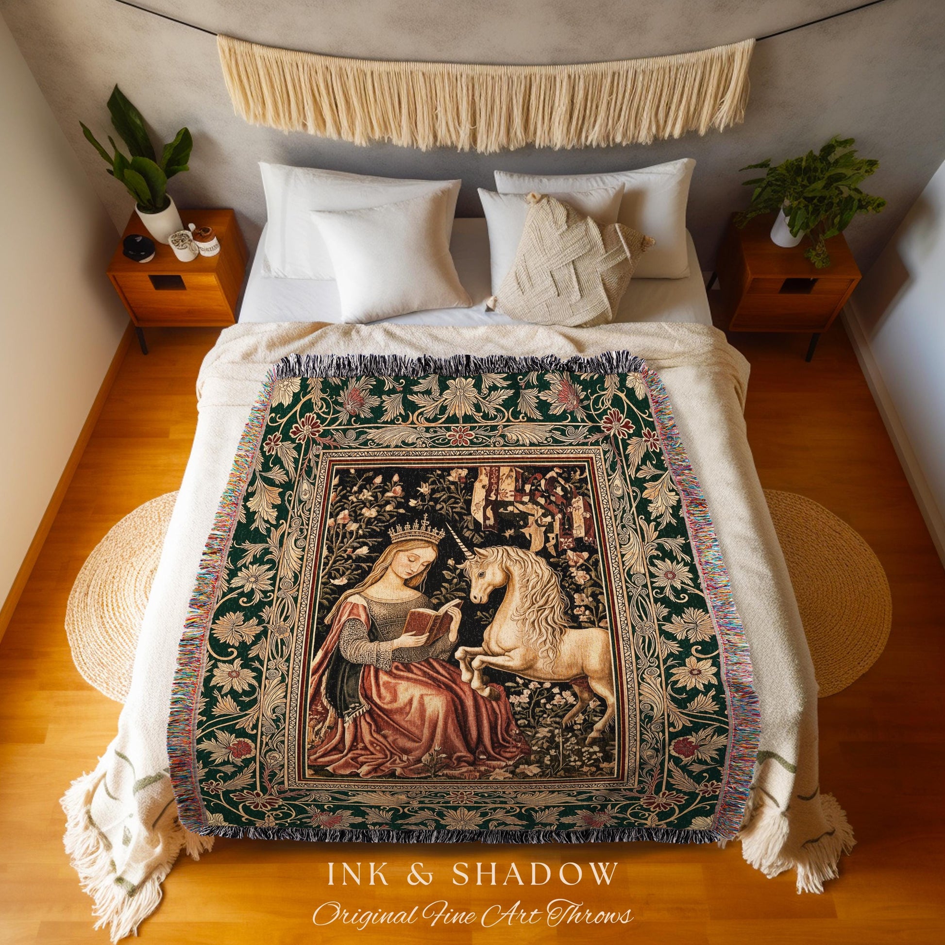 Baroque Storybook Rustic Wall Tapestry | Storybook Royalcore Decor Dark Romantic Cottagecore Tapestry Gothic Princess Woven Home Accent |