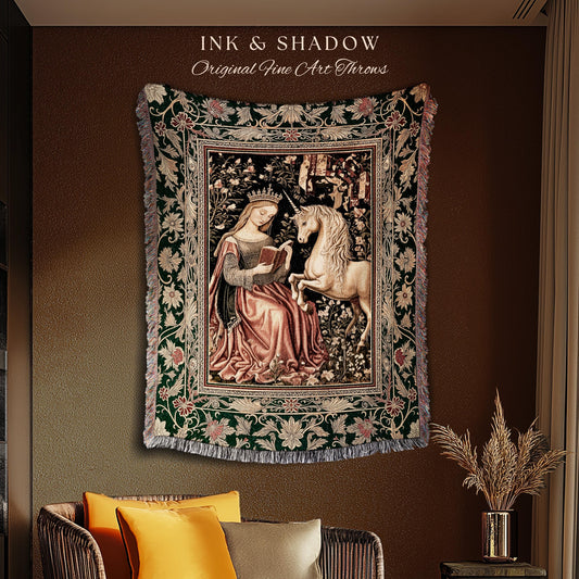 Baroque Storybook Rustic Wall Tapestry | Storybook Royalcore Decor Dark Romantic Cottagecore Tapestry Gothic Princess Woven Home Accent |