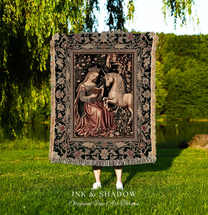 Baroque Storybook Rustic Wall Tapestry | Storybook Royalcore Decor Dark Romantic Cottagecore Tapestry Gothic Princess Woven Home Accent |