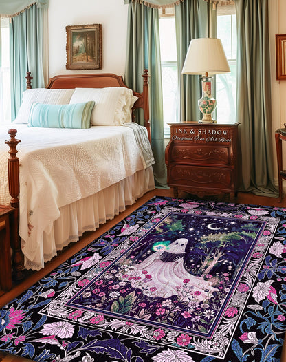 Amethyst Purple Magical Ghost Rug | Mystical Pastel Halloween Area Rug Cottagecore Bedroom Accent Whimsical Decor Gothic Home Reading Room |