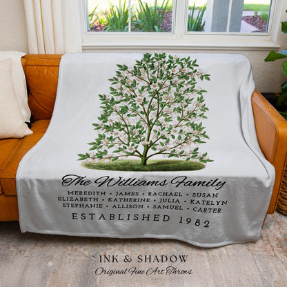 Grandparents Gift Personalized Family Tree Blanket Custom Family Gift Meaningful | Wedding Gift Sentimental Gift for Family Tree Wall Art |