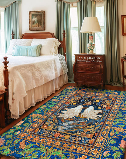 Colorful Gothic Celestial Area Rug | Halloween Accent Whimsigothic Cottagecore Bedroom Witchy Romance Haunted Aesthetic Witchy Home Decor |