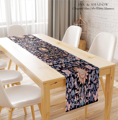 Pastel Whimsy Celestial Table Runner | Mystic Bohemian Celestial Witchy Decor Maximalist Gothic Sun and Moon Tarot Inspired Dining Room |
