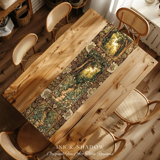Mushroom Forest Magical Woodland Table Runner Ethereal Mystic Academia Vintage Folklore Art Forest Fairycore Whimsigoth Medieval Dining Room