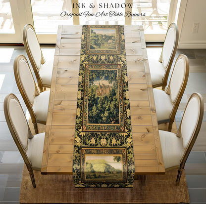 Ethereal Fairytale Fantasy Castle Table Runner | Dark Academia Woodland Folklore Princess Aesthetic Magical Landscape Forestcore Romantic |