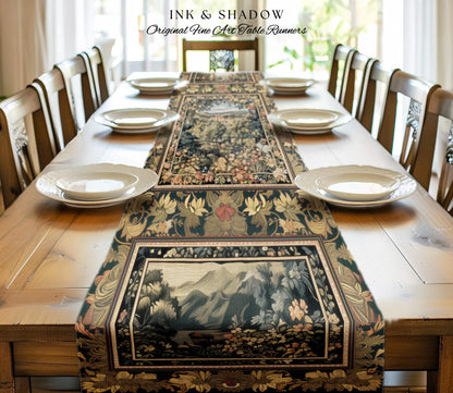 Fantasy Castle Botanical Table Runner | Fairycore Princess Dining Room Woodland Moody Medieval Woodland Fairytale Whimsy Whimsigothic Decor