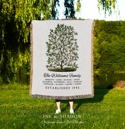 Grandparents Gift Personalized Family Tree Blanket Custom Family Gift Meaningful | Wedding Gift Sentimental Gift for Family Tree Wall Art |