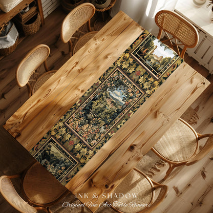 Fantasy Castle Botanical Table Runner | Fairycore Princess Dining Room Woodland Moody Medieval Woodland Fairytale Whimsy Whimsigothic Decor