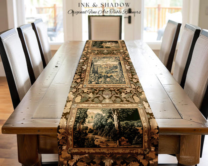 Romantic Victorian Botanical Table Runner | Medieval Woodland Fairytale Castle Whimsigothic Folklore Romantic Princesscore Victorian Art |