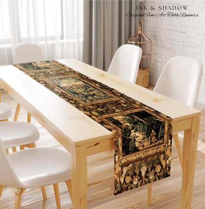 Romantic Victorian Botanical Table Runner | Medieval Woodland Fairytale Castle Whimsigothic Folklore Romantic Princesscore Victorian Art |