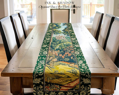Fairytale Aesthetic Castle Table Runner Fairycore Folklore Inspired Decor | Magical Woodland Dining Room Whimsigothic Ethereal Forest Style