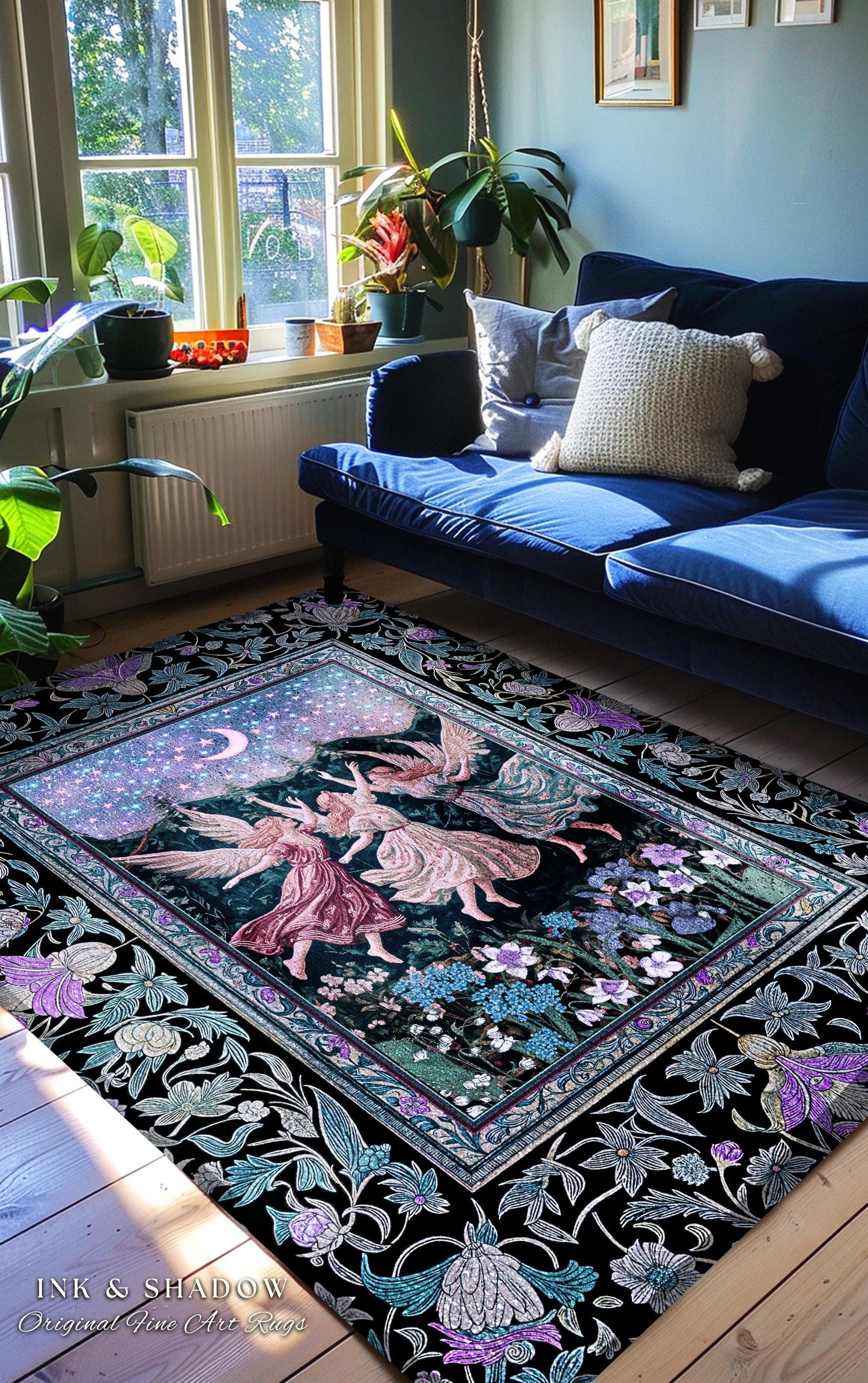 Pastel Fairytale Ethereal Fairy Accent Rug | Whimsical Folklore Medieval Bedroom Mystical Fairycore Mystic Academia Dreamy Boho Home Decor