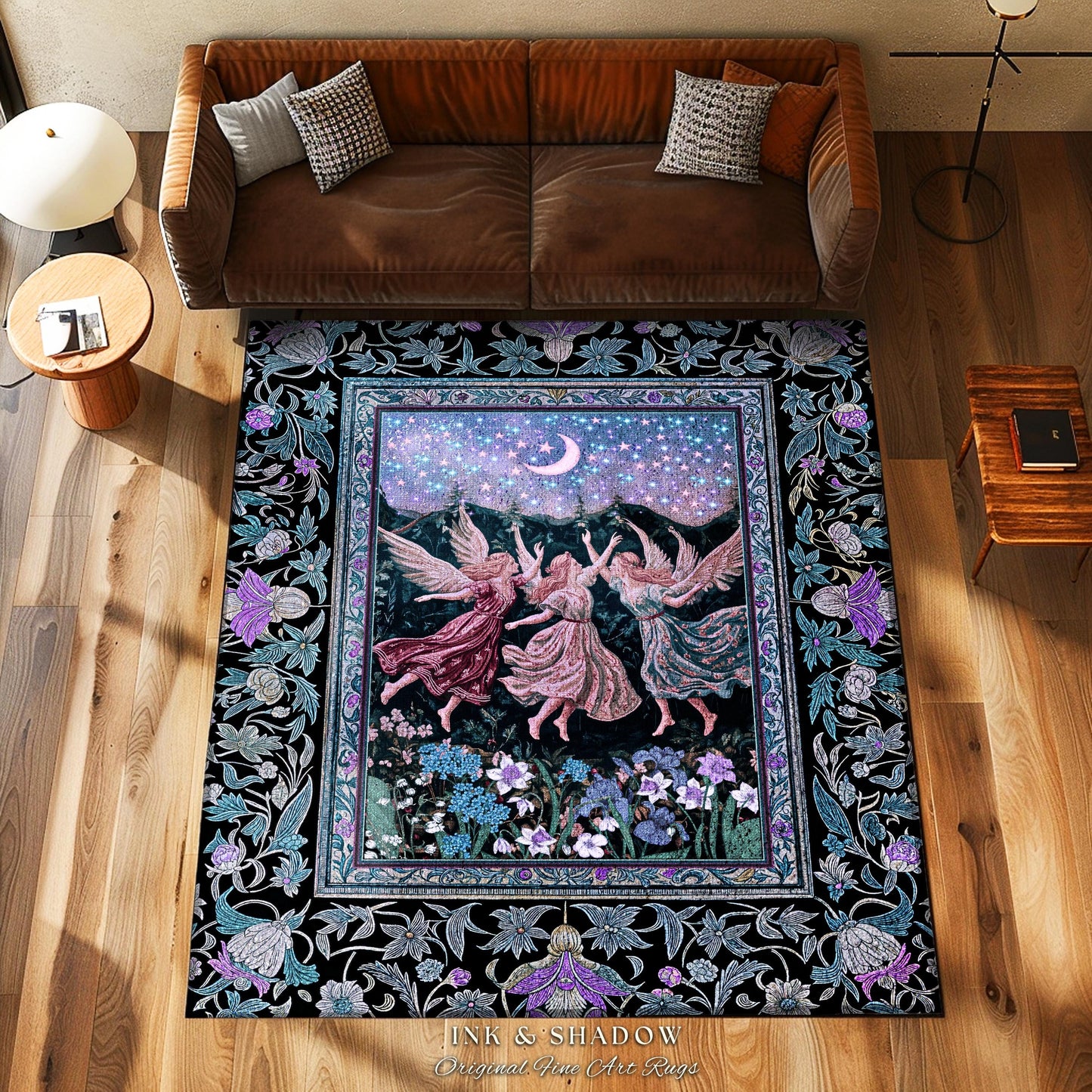 Pastel Fairytale Ethereal Fairy Accent Rug | Whimsical Folklore Medieval Bedroom Mystical Fairycore Mystic Academia Dreamy Boho Home Decor