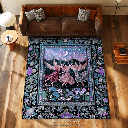 Pastel Fairytale Ethereal Fairy Accent Rug | Whimsical Folklore Medieval Bedroom Mystical Fairycore Mystic Academia Dreamy Boho Home Decor