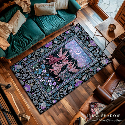 Pastel Fairytale Ethereal Fairy Accent Rug | Whimsical Folklore Medieval Bedroom Mystical Fairycore Mystic Academia Dreamy Boho Home Decor