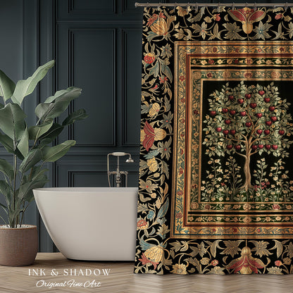 0TL2:08 Rustic Garden Tree of Life | Medieval Floral Motif Gothic Botanical Decor Romantic Baroque Style Vintage Cherry Aesthetic Indie