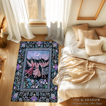 Pastel Fairytale Ethereal Fairy Accent Rug | Whimsical Folklore Medieval Bedroom Mystical Fairycore Mystic Academia Dreamy Boho Home Decor