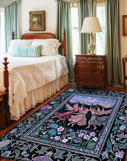 Pastel Fairytale Ethereal Fairy Accent Rug | Whimsical Folklore Medieval Bedroom Mystical Fairycore Mystic Academia Dreamy Boho Home Decor