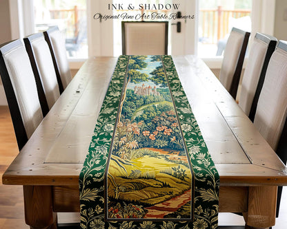 Fairytale Aesthetic Castle Table Runner Fairycore Folklore Inspired Decor | Magical Woodland Dining Room Whimsigothic Ethereal Forest Style