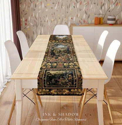 Fantasy Castle Botanical Table Runner | Fairycore Princess Dining Room Woodland Moody Medieval Woodland Fairytale Whimsy Whimsigothic Decor