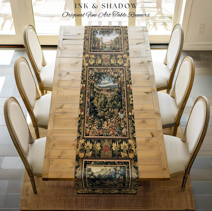 Fantasy Castle Botanical Table Runner | Fairycore Princess Dining Room Woodland Moody Medieval Woodland Fairytale Whimsy Whimsigothic Decor