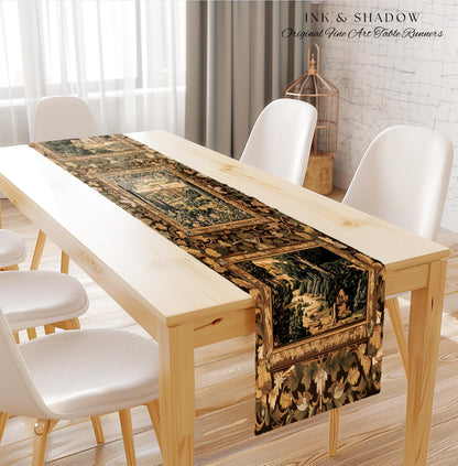 Romantic Victorian Botanical Table Runner | Medieval Woodland Fairytale Castle Whimsigothic Folklore Romantic Princesscore Victorian Art |