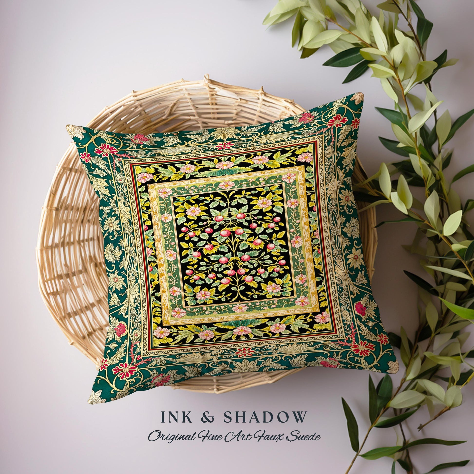 Botanical Abundance Gothic Decorative Cushion Tapestry Throw Pillow
