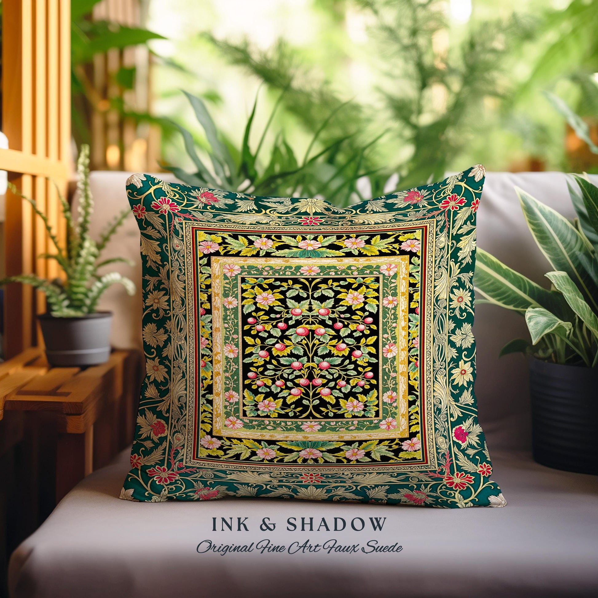 Botanical Abundance Gothic Decorative Cushion Tapestry Throw Pillow
