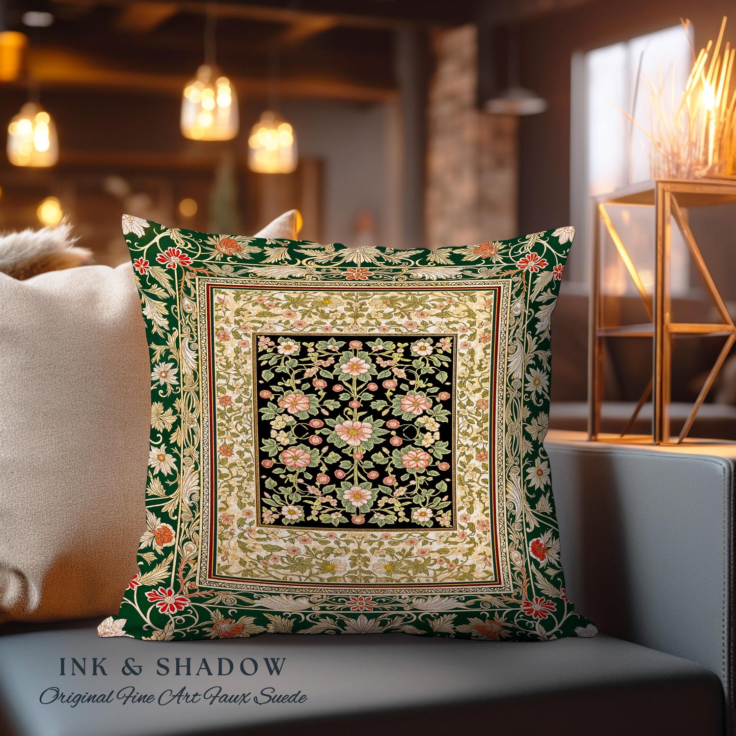 Victorian Garden Floral Tapestry Pillow Decorative Throw Cushion
