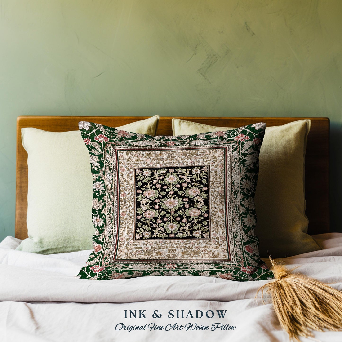 Victorian Garden Floral Tapestry Pillow Decorative Throw Cushion