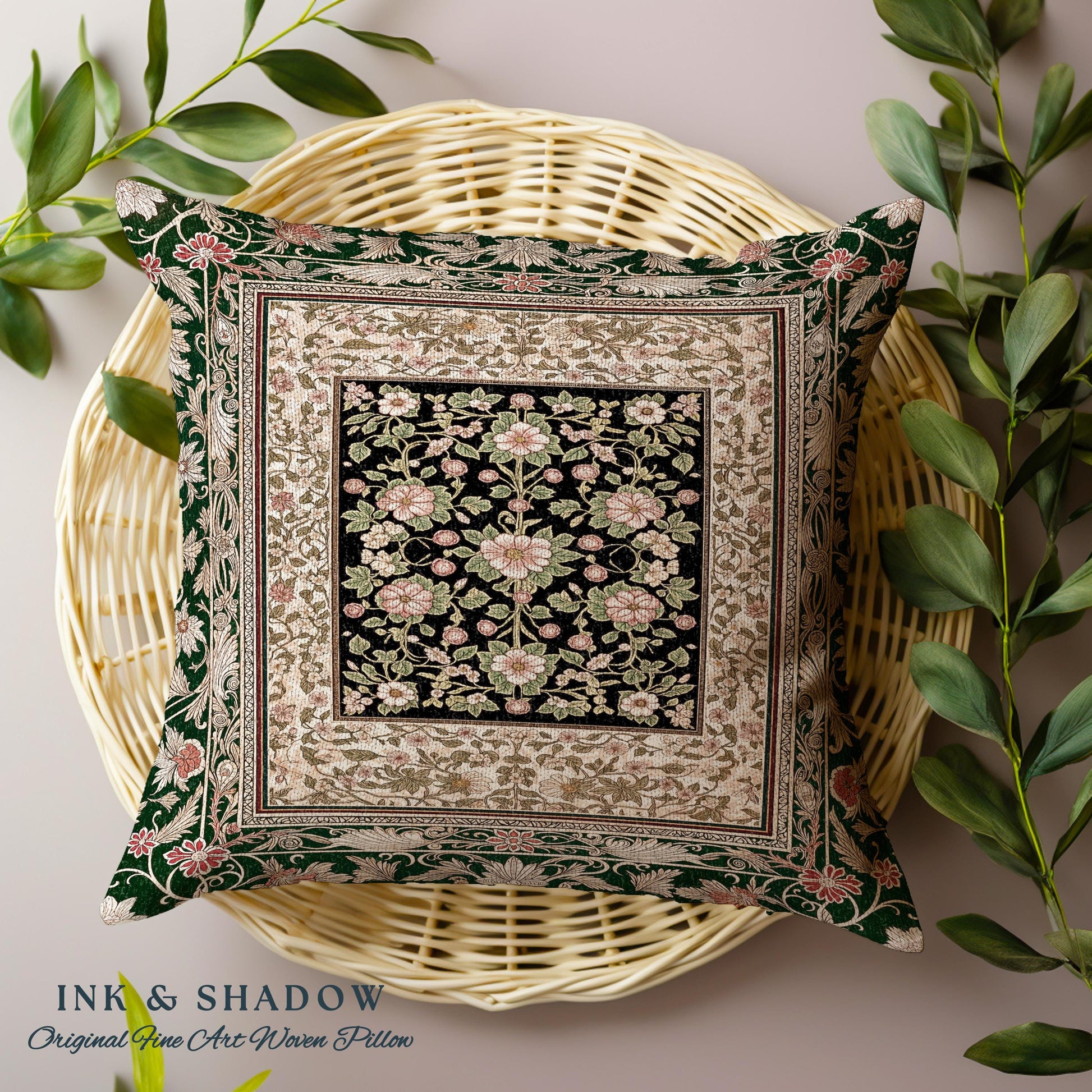Victorian Garden Floral Tapestry Pillow Decorative Throw Cushion