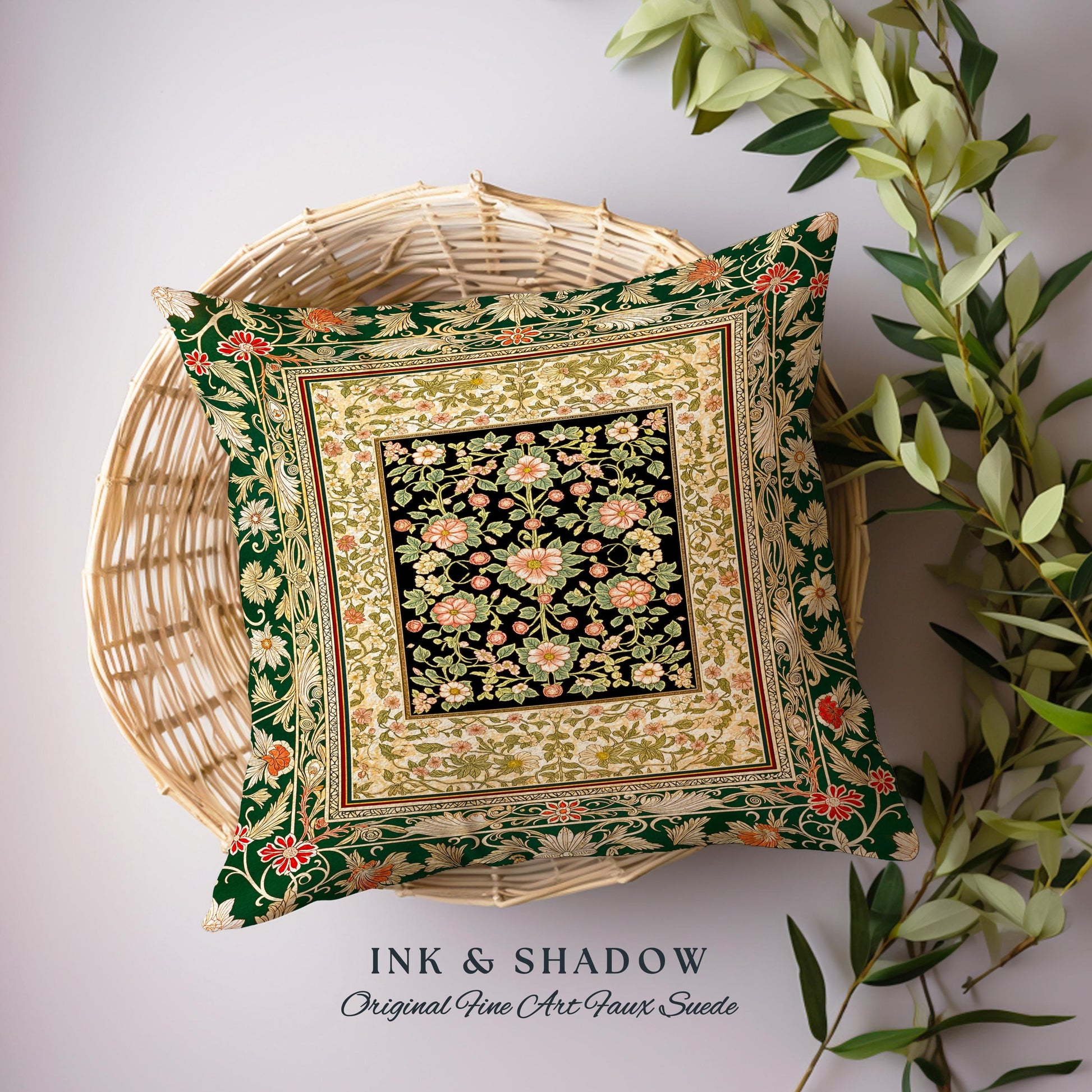 Victorian Garden Floral Tapestry Pillow Decorative Throw Cushion