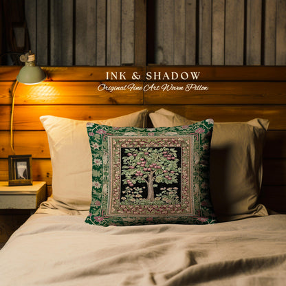 Woodland Folklore Tree of Life Tapestry Pillow Decorative Throw Cushion